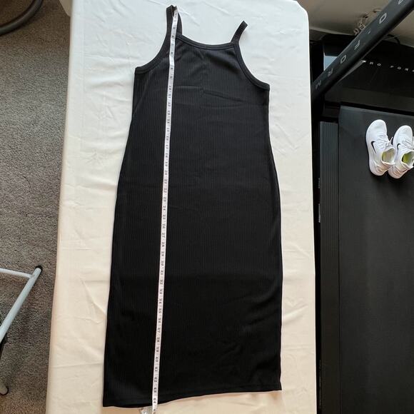 Gap Halter Midi Dress Black Ribbed Women's L NWOT - Picture 7 of 11